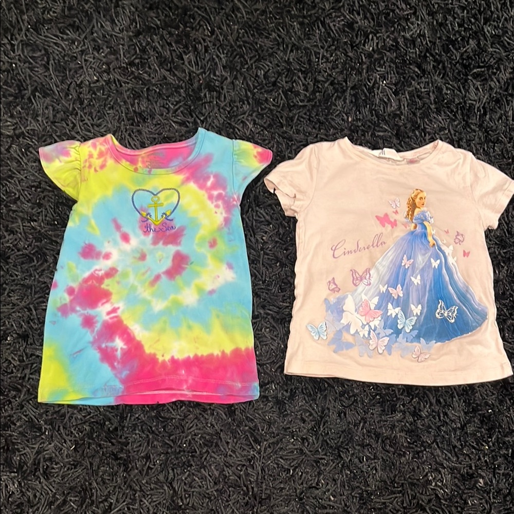 Lot of 2 Gymboree Tie-Dye and Princess short sleeve Tees, size 6